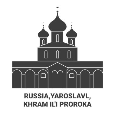 Rusya, Yaroslavl, Khram Ili Proroka seyahat çizgisi çizimi