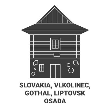 Slovakya, Vlkolinec, Gothal Liptovsk Osada seyahat çizgisi çizimi
