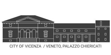 İtalya, Veneto, Palazzo Chiericati, seyahat çizgisi çizelgesi çizimi
