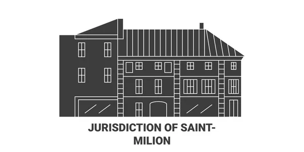 Франция Юрисдикция Saintemilion Путешествия Векторные Векторные Иллюстрации — стоковый вектор