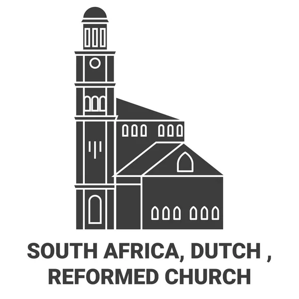南アフリカ オランダ 改革派教会旅行ランドマークラインベクトルイラスト — ストックベクタ