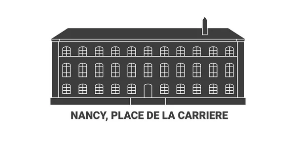 França Nancy Place Carriere Viagem Marco Linha Vetor Ilustração —  Vetores de Stock