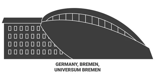 ドイツ ブレーメン ユニバーサルブレーメン旅行ランドマークラインベクトル図 — ストックベクタ