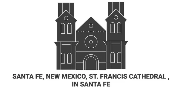 United States Santa New Mexico Francis Cathedral Santa Travel Landmark — Stock Vector