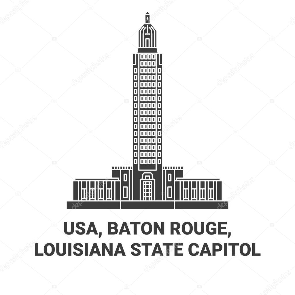 EE.UU., Baton Rouge, Louisiana State Capitol recorrido hito línea