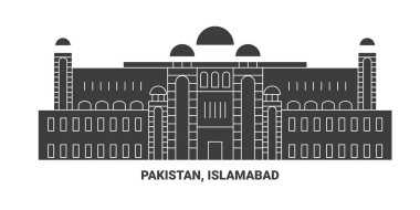 Pakistan ve İslamabad seyahat tarihi vektör çizelgesi çizimi