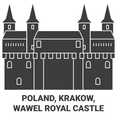 Polonya, Krakow, Wawel Kraliyet Kalesi seyahat çizgisi çizelgesi çizimi