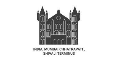Hindistan, Mumbai, Chhatrapati, Shivaji Terminus seyahat çizgisi çizelgesi çizimi