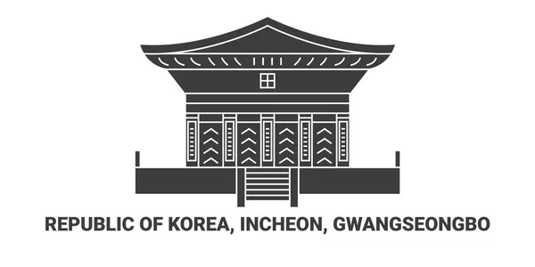 République Corée Incheon Gwangseongbo Illustration Vectorielle Ligne Repère Voyage — Image vectorielle