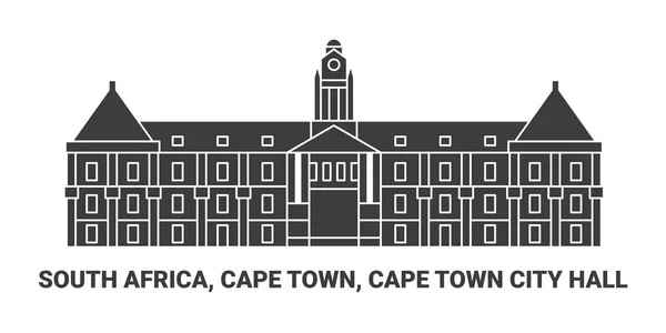 South Africa Cape Town Cape Town City Hall Travel Landmark — Stock Vector