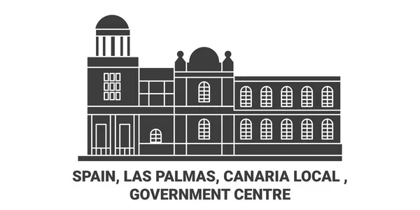 Spanje Las Palmas Canaria Local Government Centre Reizen Oriëntatiepunt Lijn — Stockvector