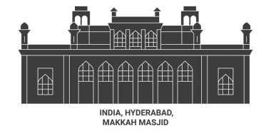 Hindistan, Hyderabad, Makkah Mescid seyahat çizgisi çizelgesi çizimi