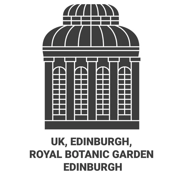 England Edinburgh Royal Botanic Garden Edinburgh Reise Meilenstein Linienvektorillustration — Stockvektor