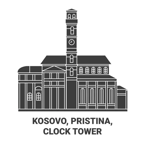 Kosovo Pristina Torre Dell Orologio Immagini Vettoriali — Vettoriale Stock