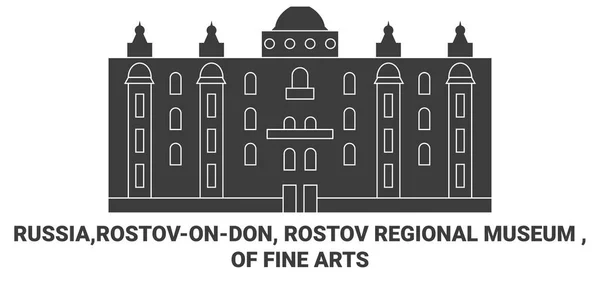 Rusko Rostovondon Rostov Regionální Muzeum Výtvarných Umění Cestování Mezník Linie — Stockový vektor
