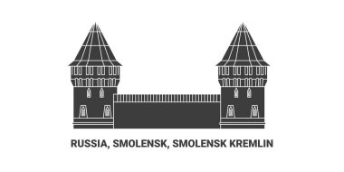 Rusya, Smolensk, Smolensk Kremlin, seyahat çizgisi çizelgesi çizimi