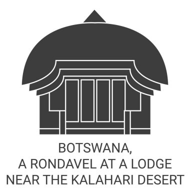 Botswana, Kalahari Çölü yakınlarındaki bir çadırda bir Rondavel.