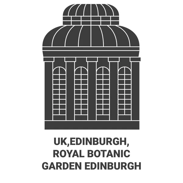 Großbritannien Edinburgh Royal Botanic Garden Edinburgh Reise Meilenstein Linienvektorillustration — Stockvektor