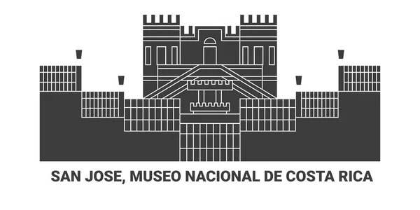 Κόστα Ρίκα Σαν Χοσέ Museo Nacional Costa Rica Ταξίδια Ορόσημο — Διανυσματικό Αρχείο