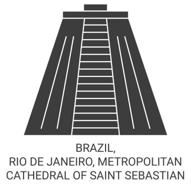 Brezilya, Rio De Janeiro, Saint Sebastian 'ın Metropolitan Katedrali seyahat çizgisi vektör ilüstrasyonu