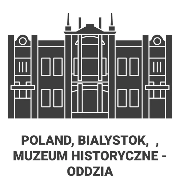Pologne Bialystok Muzeum Historyczne Oddzia Muzeum Podlaskiego Travel Illustration Vectorielle — Image vectorielle