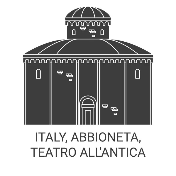 Italia Abbioneta Teatro Allantica Recorrido Hito Línea Vector Ilustración — Vector de stock