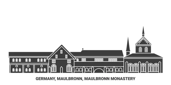 Германия Maulbronn Maulbronn Монастырь Путешествия Векторные Иллюстрации — стоковый вектор