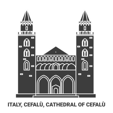 İtalya, Cefalu, Cefalu Katedrali seyahat çizgisi çizelgesi çizimi