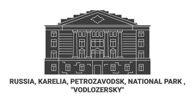 Rusya, Karelia, Petrozavodsk, Ulusal Park, Vodlozersky seyahat çizgisi çizimi