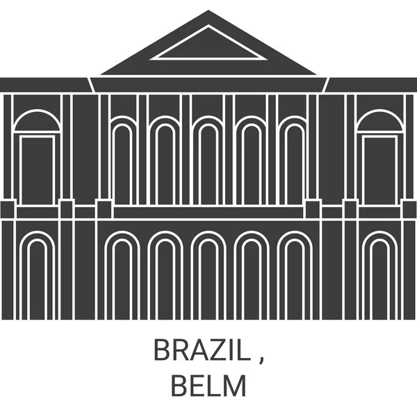 Brasile Belm Viaggi Punto Riferimento Linea Vettoriale Illustrazione — Vettoriale Stock