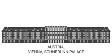 Avusturya, Viyana, Schnbrunn Sarayı seyahat çizgisi çizelgesi çizimi
