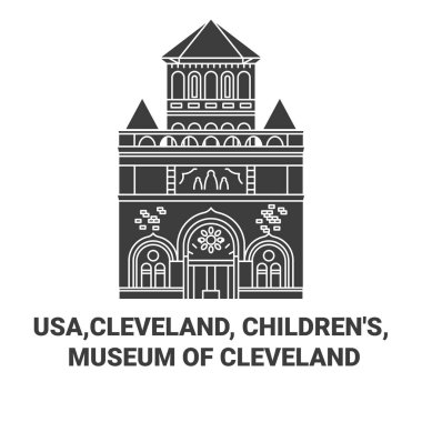 Usa, Cleveland, Childrens, Cleveland Müzesi seyahat çizgisi çizelgesi çizimi