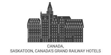 Kanada, Saskatoon, Kanada Grand Railway Otelleri tarihi eser çizgisi çizimleri