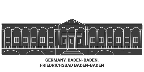 Allemagne Badenbaden Friedrichsbad Illustration Vectorielle Ligne Badenbaden — Image vectorielle