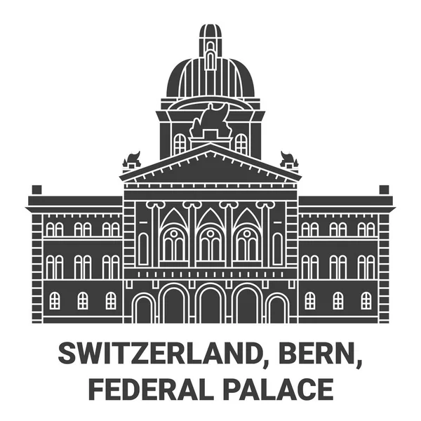 Schweiz Bern Eidgenössisches Palais — Stockvektor