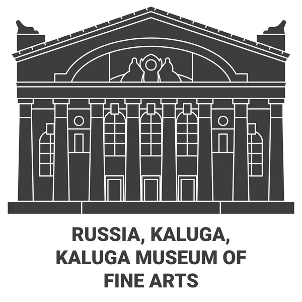 Rusia Kaluga Museum Kaluga Dari Fine Arts Gambaran Garis Vektor - Stok Vektor