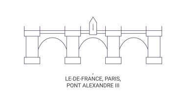 Fransa, Paris, Pont Alexandre III şehir simgesi vektör çizimi