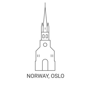 Norveç ve Oslo şehir simgesi vektör çizimi
