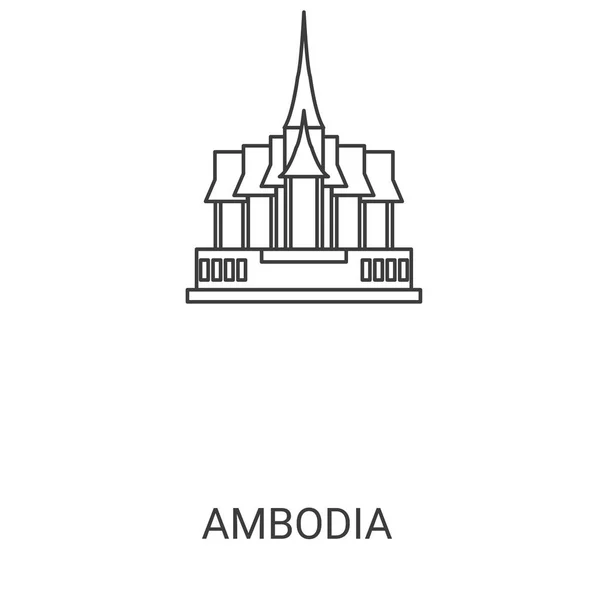 Cambodia Travel Landmark Line Example — стоковий вектор