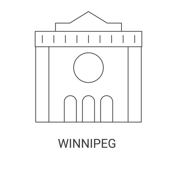 Canada Winnipeg Travel Landmark Line Illustration — стоковий вектор