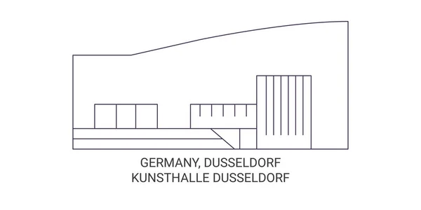 Germany Dusseldorf Kunsthalle Dusseldorf Travel Landmark Line Vector Illustration — 스톡 벡터