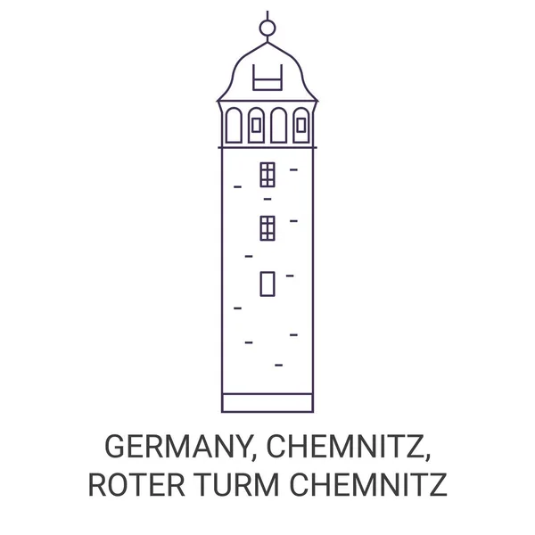 Deutschland Chemnitz Roter Turm Chemnitz — Stockvektor
