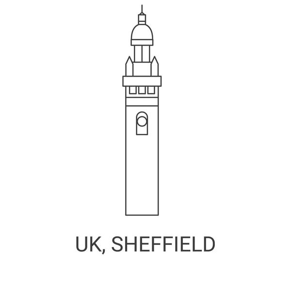 Inghilterra Sheffield Viaggi Punto Riferimento Linea Vettoriale Illustrazione — Vettoriale Stock