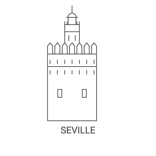 Espagne Séville Illustration Vectorielle Ligne Historique Voyage — Image vectorielle