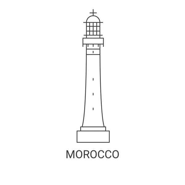Maroko Cestovní Orientační Čára Vektor Ilustrace — Stockový vektor