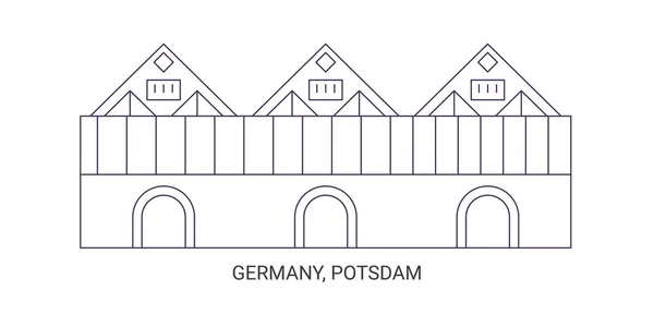 Allemagne Potsdam Voyages Point Repère Illustration Vectorielle — Image vectorielle