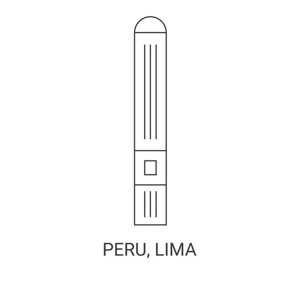 Pérou Lima Illustration Vectorielle Ligne Repère Voyage Illustration De Stock