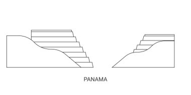 Panama seyahat simgesi vektör çizimi