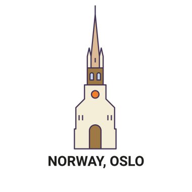 Norveç ve Oslo şehir simgesi vektör çizimi