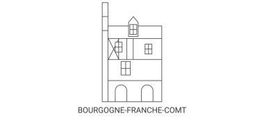 Fransa, Bourgognefranchecomt, Dijon seyahat sınır çizgisi vektör çizimi